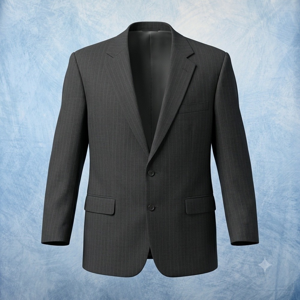 Brooks Brothers Brooksease Mens 45R Blazer Charcoal Grey Pinstripe Wool USA Made